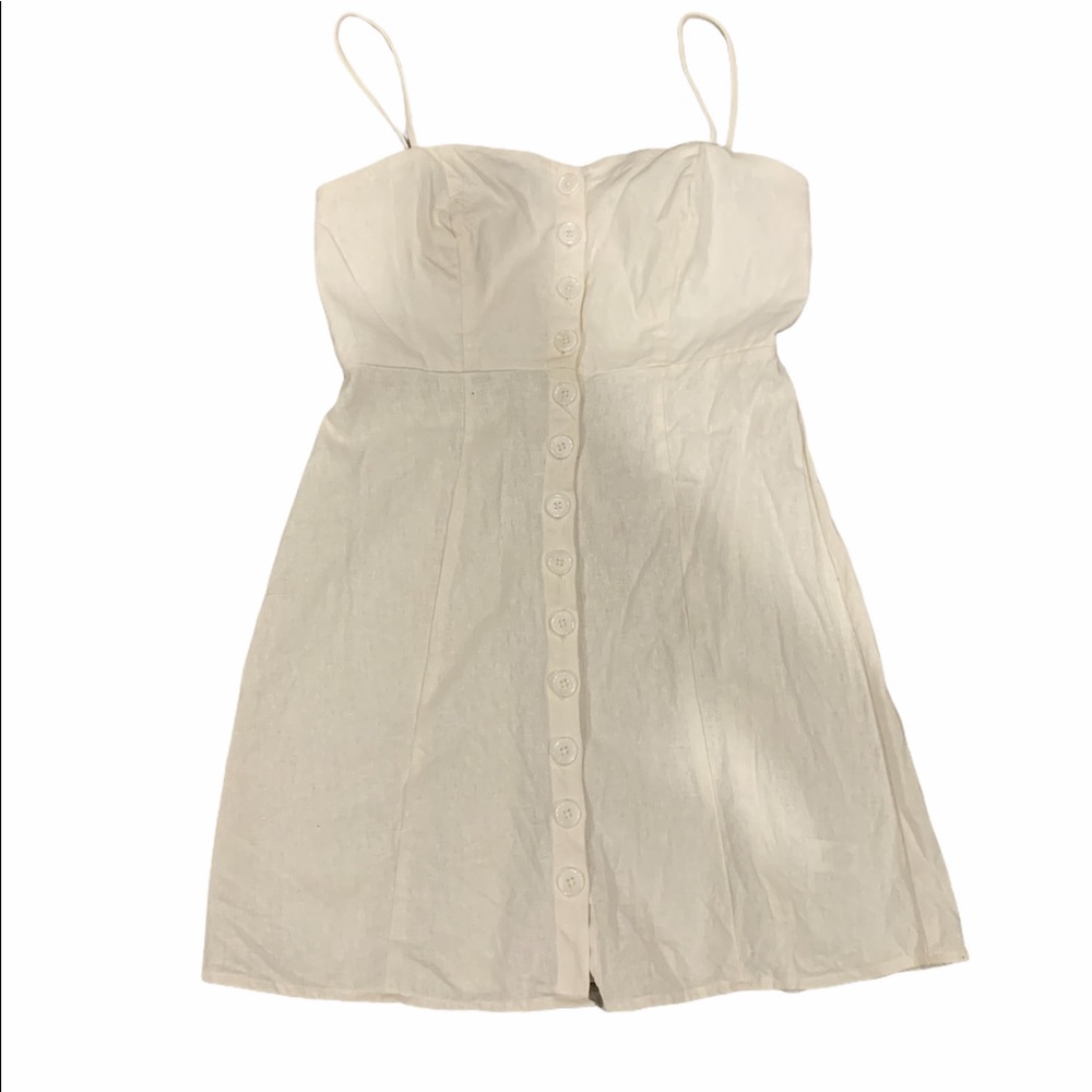 Socialite white button front dress sz M